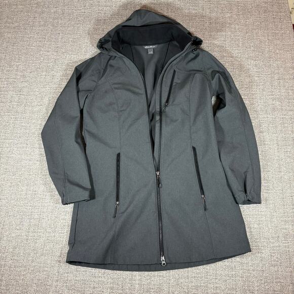 Eddie Bauer Jackets & Blazers - Eddie Bauer Women Softshell Grey Coat with Hood  Medium